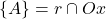 \{A\}=r\cap Ox