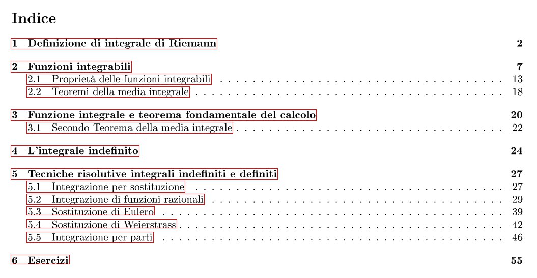 Integrali indice