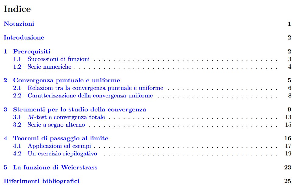 Teoria sulle serie di funzioni